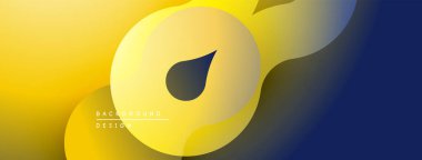 Soyut sarı, donanma tasarımı. Üst üste binen şekiller dinamik akış yaratır. Gradyan etkisi olan modern arkaplan. Minimalist kompozisyon.