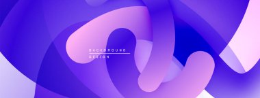 Soyut sıvı şekiller, canlı mor renkler, pürüzsüz gradyanlar modern arkaplan tasarımı yaratır. Minimalist estetik, dinamik kompozisyon.