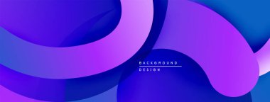 Soyut sıvı şekilleri, canlı mor, mavi gradyanlar. Modern tasarım, pürüzsüz geçişler dinamik görsel efekt yaratır.