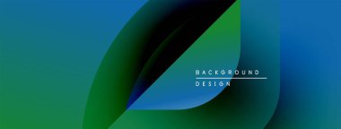 Soyut gradyanlar çakışıyor, akışkan şekiller yaratıyor. Metin, arkaplan tasarımının merkezde konumlandığını okuyor. Canlı maviler, yeşiller kompozisyona hakim.