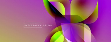 Soyut enerjik tasarım. Üstüste binen yarı saydam şekiller dinamik görsel efekt yaratır. Renkler pürüzsüzce harmanlanarak modern arkaplan oluşturur.