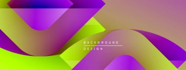 Soyut renkli tasarım. Üst üste binen katmanlar dinamik görsel efekt yaratır. Parlak eğimler, pürüzsüz geçişler, modern estetik.