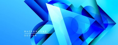 Soyut mavi şekiller dinamik bileşim yaratır. Renkler derinliği, hareketi ve modern tasarım estetiğini gösteriyor. Canlı görseller.