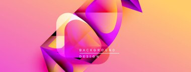 Soyut enerjik tasarım. Pembe, sarı renkler karışır. Üst üste binen şekiller dinamik görsel efekt yaratır. Modern arkaplan ögesi.