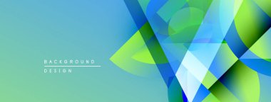 Soyut geometrik şekiller örtüşüyor, canlı turkuazlar yaratıyor, yeşil gradyanlar. Arkaplan ve sunumlar için modern tasarım ögesi.