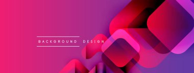 Canlı, soyut bir arkaplan. Üst üste binen şekiller dinamik görsel efekt yaratır. Gradyan renkler düzgün bir şekilde harmanlanır, modern tasarım ögeleri sunulur.