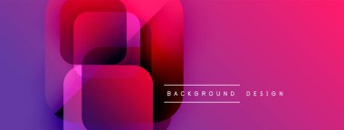 Soyut geometrik şekiller, canlı pembeler, morlar modern arka plan yaratır. Üst üste binen katmanlar derinlik ve dinamik bileşim öneriyor.