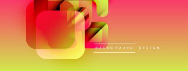 Soyut geometrik şekiller çakışıyor. Sıcak renk eğimleri dinamik görsel efekt yaratır. Modern tasarım arka planlar için uygun.