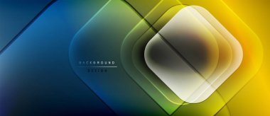 Soyut geometrik tasarım. Renkler karışıyor, dinamik görsel efekt yaratıyor. Çeşitli projeler için modern arkaplan.