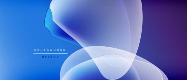 Soyut mavi arkaplan. Üstüste binen yarı saydam şekiller dinamik görsel efekt yaratır. Modern tasarım elementleri pürüzsüz eğimler sunar.