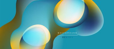 Soyut akışkan şekiller, parlak mavi, sarı gradyanlar. Modern tasarım, pürüzsüz geçişler, dinamik kompozisyon. Arkaplan dokusu hareketi öneriyor.