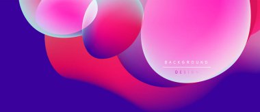 Soyut sıvı şekiller harmanlanır, canlı pembeler ve morlar yaratır. Modern tasarım metin arkaplanı, tasarım içerir. Düzen eğimleri kompozisyona hakim.