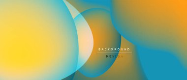 Soyut sıvı şekiller, canlı renklerin karışımı. Turuncu, sarı, turkuaz modern arka plan tasarımı yaratır. Yumuşak eğimler, minimalist estetik.