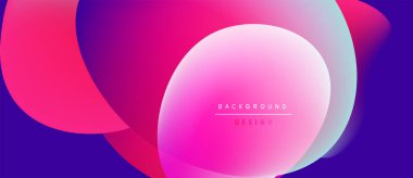 Soyut enerjik şekiller harmanlanır. Pembe, mor renkler tasarıma hakim. Modern arka plan yaratıcılığı, enerjiyi, akıcılığı akla getiriyor. Mevcut en küçük metin.