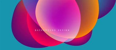 Soyut canlı örtüşen şekiller dinamik renkli arkaplan oluşturur. Gradyan renkleri düzgün bir şekilde harmanlanarak modern görsel cazibe sunuyor.