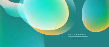 Soyut sıvı şekilleri örtüşür, canlı deniz mavisi ve sarı renkler yaratır. Arkaplan ve sunumlar için modern tasarım ögesi.