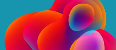 Soyut sıvı şekilleri canlı renkleri harmanlar. Pürüzsüz gradyanlar dinamik bileşim yaratır, enerjiyi ve hareketi çağrıştırır. Modern tasarım.