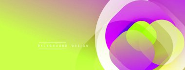 Soyut enerjik tasarım. Renkli limon, sarı, morumsu. Üst üste binen daireler dinamik görsel efekt yaratır. Modern arkaplan dokusu.