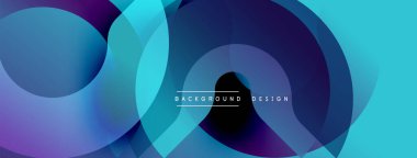 Soyut sıvı şekilleri örtüşür, parlak mavi mor renkler yaratır. Arkaplan, pankart ve sunumlar için modern tasarım ögesi.