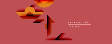 Soyut geometrik şekiller kompozisyona hükmediyor. Sıcak renk paleti turuncu, kırmızı, siyah tonlara sahiptir. Minimalist tasarım modern estetiği çağrıştırıyor. Arkaplan temiz tuval sağlar.