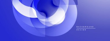 Soyut mavi tasarım. Üst üste binen şekiller dinamik akış yaratır, modern estetik. Gradyan arka plan derinlik ve görsel ilgi ekler.