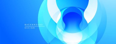 Soyut mavi tasarım katmanlı daireler oluşturarak dinamik görsel efekt yaratır. Yumuşak eğimler derinliği, modern estetiği akla getiriyor.