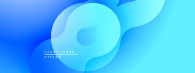 Soyut mavi arkaplan. Üst üste binen şekiller akışkan ve modern tasarım yaratır. Dereceli gölgeler derinlik ve görsel cazibe sunar.