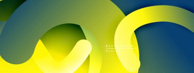 Soyut tasarım akışkan şekiller, canlı gradyanlar içerir. Sarılar, yeşiller, maviler dinamik görsel deneyimler yaratır. Modern, minimalist estetik.