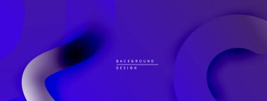 Mavi katmanlarla örtüşen soyut arkaplan özellikleri. Gradyan gölgeler derinlik yaratır, modern estetik. Metin elementli minimalist tasarım.