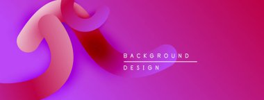 Soyut sıvı şekilleri, canlı pembeler, morlar dinamik bir zemin oluşturur. Modern tasarım elementleri hareket ve enerji.