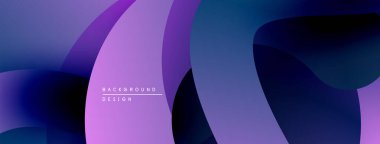 Soyut sıvı şekilleri, mor renkler baskın gelir. Gradyan geçişler dinamik görsel akış yaratır. Arka planlar için modern tasarım ögesi.