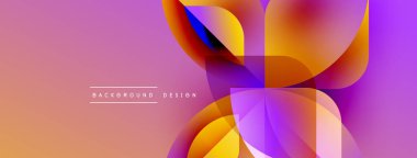 Soyut renkli şekiller örtüşür ve dinamik bir arkaplan oluşturur. Modern tasarım öğeleri akıcılık, enerji, görsel ilgi.