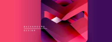 Soyut gradyan şekiller dinamik görsel efekt yaratır. Pembe, mor renkler kompozisyona hakim. Metin arka plan tasarımı okur. Modern estetik.