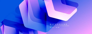 Soyut geometrik şekiller örtüşür, parlak mavi ve mor renkler yaratır. Modern tasarım dijital sanat, arkaplan dokusu öneriyor.