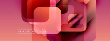 Soyut geometrik desen. Üst üste binen kareler dinamik görsel efekt yaratır. Sıcak renk paleti kompozisyona hükmediyor. Modern tasarım ögesi.