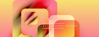 Soyut geometrik şekiller örtüşür, canlı bir değişim etkisi yaratır. Sıcak renkler kompozisyona hakim, modern tasarımın estetik olduğunu gösteriyor..