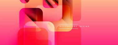 Soyut geometrik şekiller örtüşüyor, canlı pembe, kırmızı bir eğim yaratıyor. Modern tasarım enerjik ve dinamik hissettiriyor. Pürüzsüz geçişler görsel ahenk sunar.