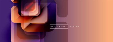 Soyut geometrik şekiller örtüşüyor, renk değişimleri yaratıyor. Sıcak tonlarda modern estetik sunan tasarım hakim..