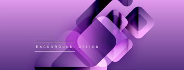 Mor gradyan arkaplan özellikleri üst üste binen geometrik şekiller. Modern tasarım kompozisyon içinde metin arkaplan tasarımı içerir. Minimalist estetik.
