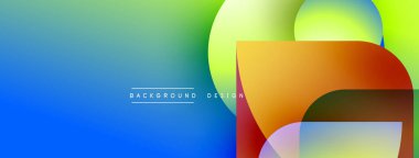 Soyut gradyan arkaplan özellikleri üst üste binen renkli şekiller. Metin arka plan tasarımı okur. Modern, canlı görsel kompozisyon.