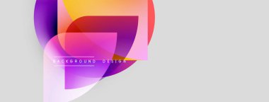 Soyut renkli şekiller örtüşür, dinamik görsel efekt yaratır. Gradyan renkler düzgün bir şekilde harmanlanarak modern arkaplan tasarımı oluşturur.