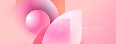 Soyut pembe, turuncu gradyanlar katmanlı şekiller oluşturur. Modern tasarım kutlamayı, pozitifliği, pürüzsüz geçişleri öneriyor. Minimalist estetik.