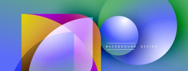 Soyut şekiller örtüşüyor, canlı renk değişimleri yaratıyor. Modern tasarım elementleri dijital sanatı, pürüzsüz geçişleri, dinamik bileşimi önerir.