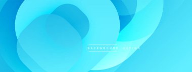 Soyut mavi arkaplan. Üst üste binen yuvarlak şekiller dinamik görsel efekt yaratır. Yumuşak eğimler derinlik ve modern tasarım öneriyor.