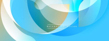 Soyut akışkan şekiller, mavi tonlar baskın. Üst üste binen katmanlar dinamik görsel efekt yaratır. Arka planlar için modern tasarım ögesi.