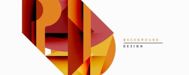 Soyut geometrik bileşim. Üst üste binen katmanlar, sıcak turuncu ve kırmızı renkler kullanarak derinlik yaratır. Minimalist tasarım, özgeçmiş ve sunumlar için uygun. Modern estetik.