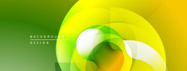 Soyut enerjik tasarım. Üst üste binen katmanlar, sarı ve yeşil renkler kullanarak dinamik akış yaratır. Modern estetik, pürüzsüz eğimler.