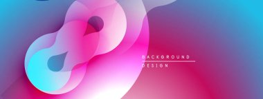 Soyut sıvı şekiller, canlı renklerin karışımı. Gradyan arka plan dinamik görsel efekt yaratır. Modern tasarım ögesi.