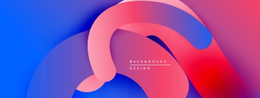 Soyut sıvı şekiller, canlı renklerin karışımı. Dinamik kompozisyon modern arkaplan tasarımı yaratır. Yumuşak eğimler, katmanlı biçimler.