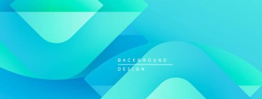 Soyut sıvı şekiller, canlı turkuaz renkler, modern tasarım. Gradyan renkler dinamik görsel efekt yaratır. Minimalist kompozisyon.